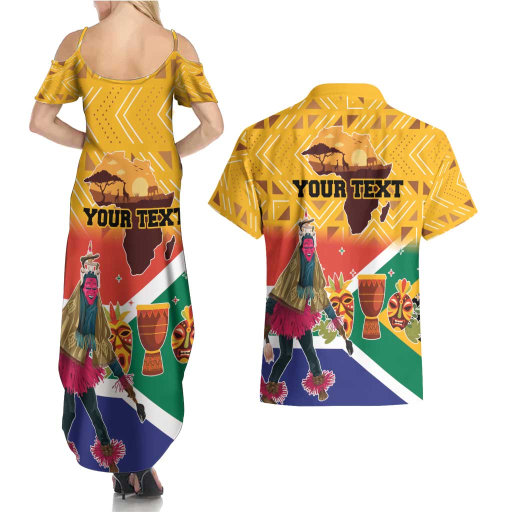 Personalized South Africa Heritage Day Couples Matching Summer Maxi Dress and Hawaiian Shirt With Traditional Dancer - Wonder Print Shop