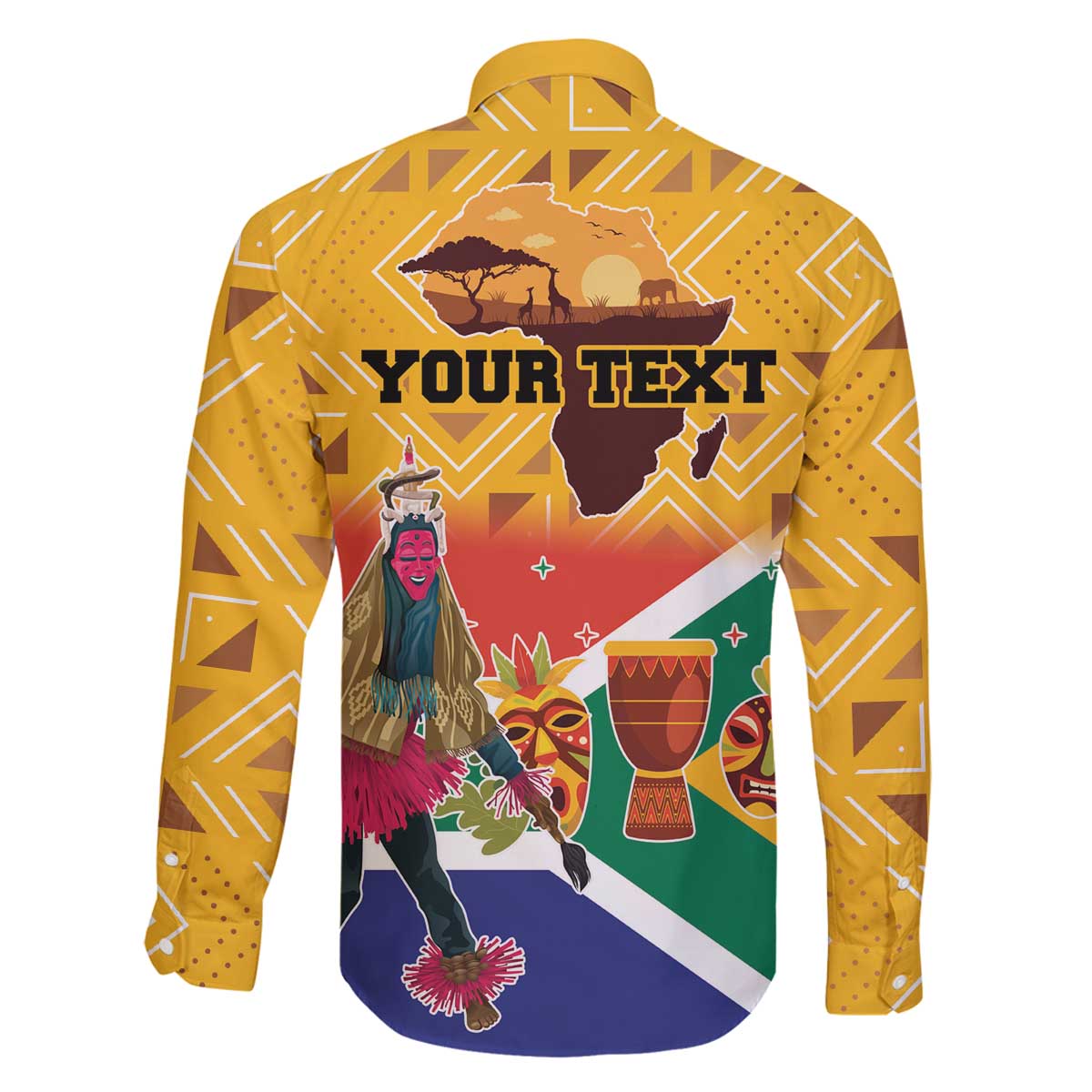 Personalized South Africa Heritage Day Family Matching Puletasi and Hawaiian Shirt With Traditional Dancer - Wonder Print Shop