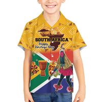 Personalized South Africa Heritage Day Family Matching Puletasi and Hawaiian Shirt With Traditional Dancer - Wonder Print Shop
