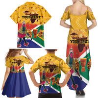 Personalized South Africa Heritage Day Family Matching Summer Maxi Dress and Hawaiian Shirt With Traditional Dancer - Wonder Print Shop