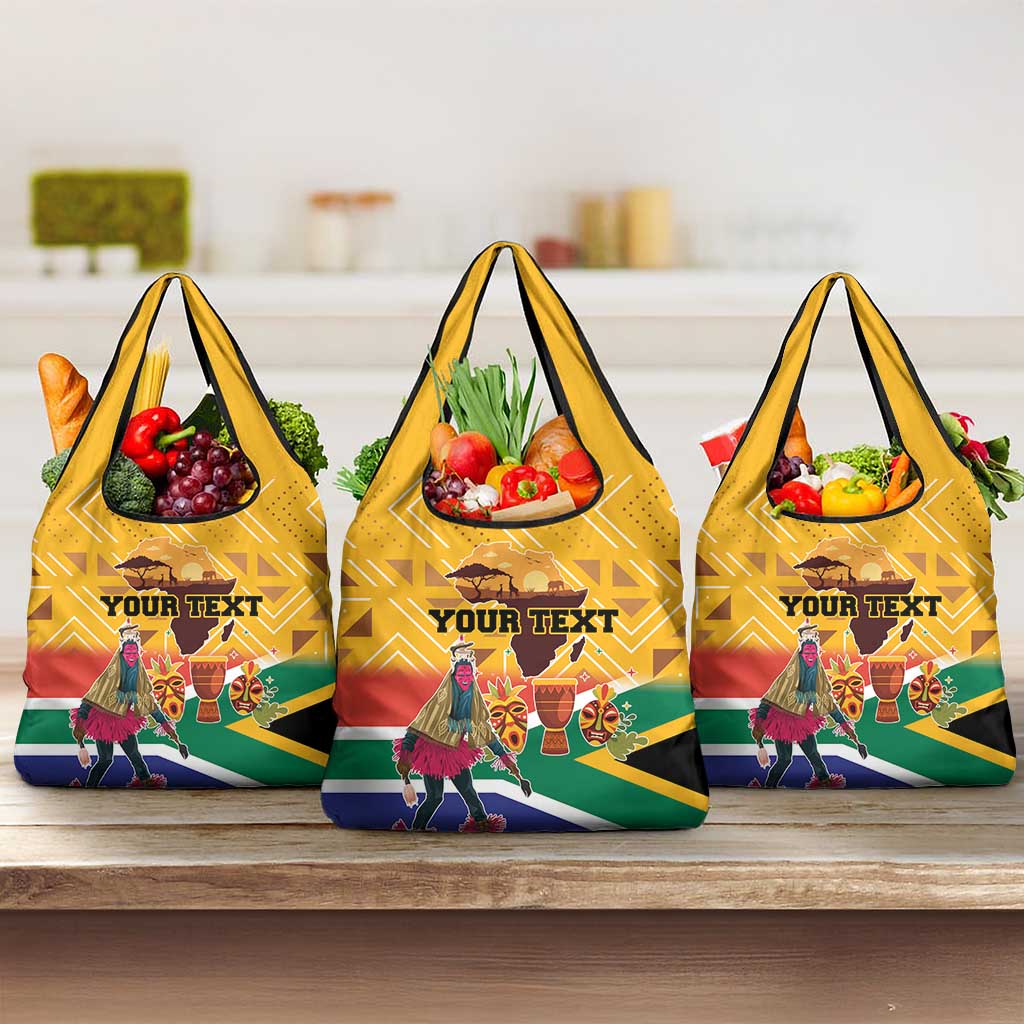 Personalized South Africa Heritage Day Grocery Bag With Traditional Dancer
