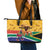 Personalized South Africa Heritage Day Leather Tote Bag With Traditional Dancer - Wonder Print Shop