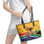 Personalized South Africa Heritage Day Leather Tote Bag With Traditional Dancer - Wonder Print Shop