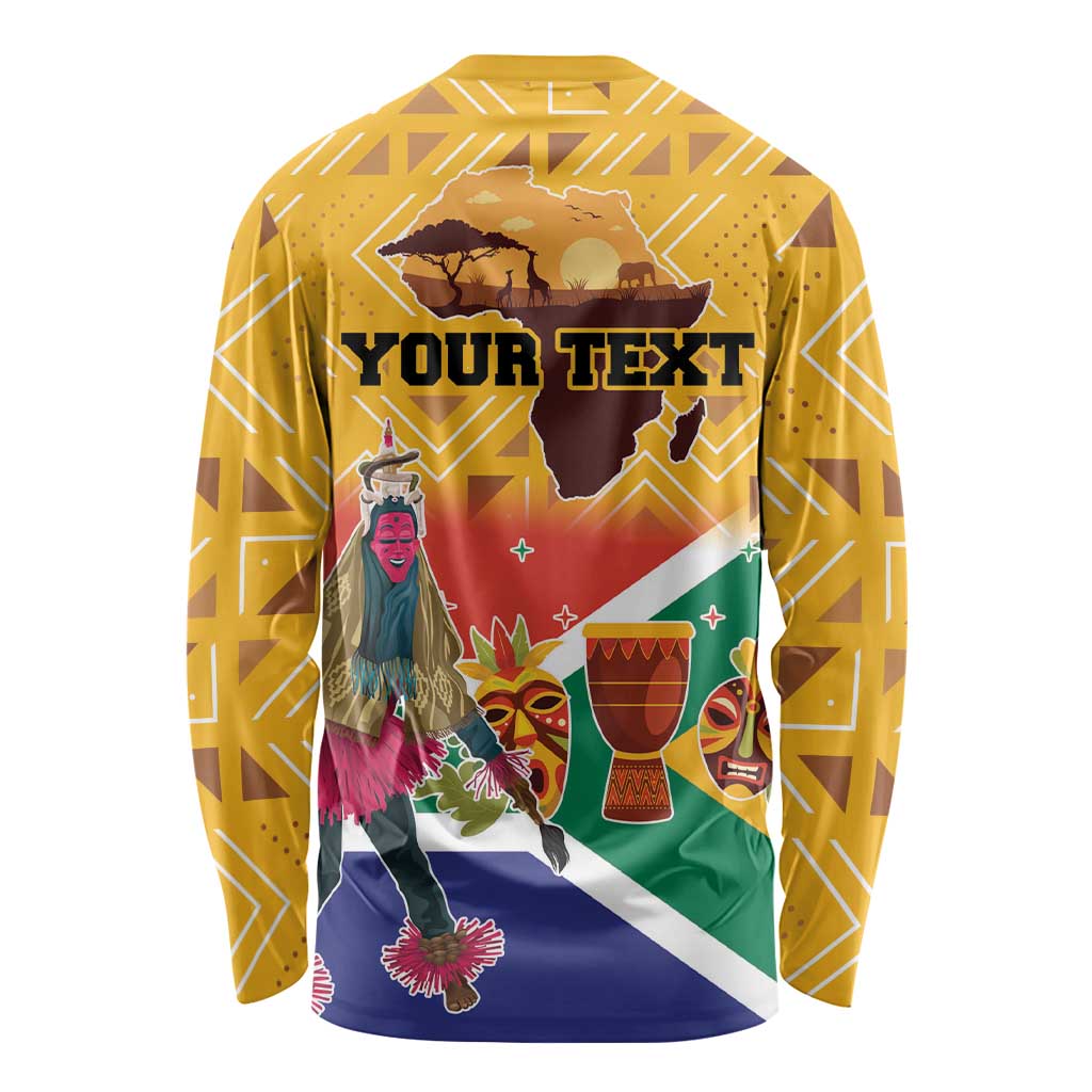 Personalized South Africa Heritage Day Long Sleeve Shirt With Traditional Dancer - Wonder Print Shop
