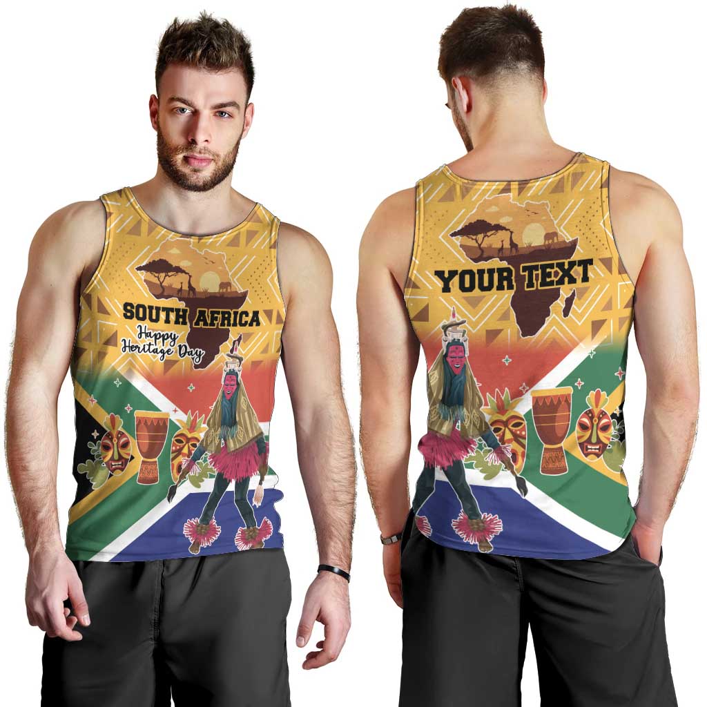 Personalized South Africa Heritage Day Men Tank Top With Traditional Dancer - Wonder Print Shop