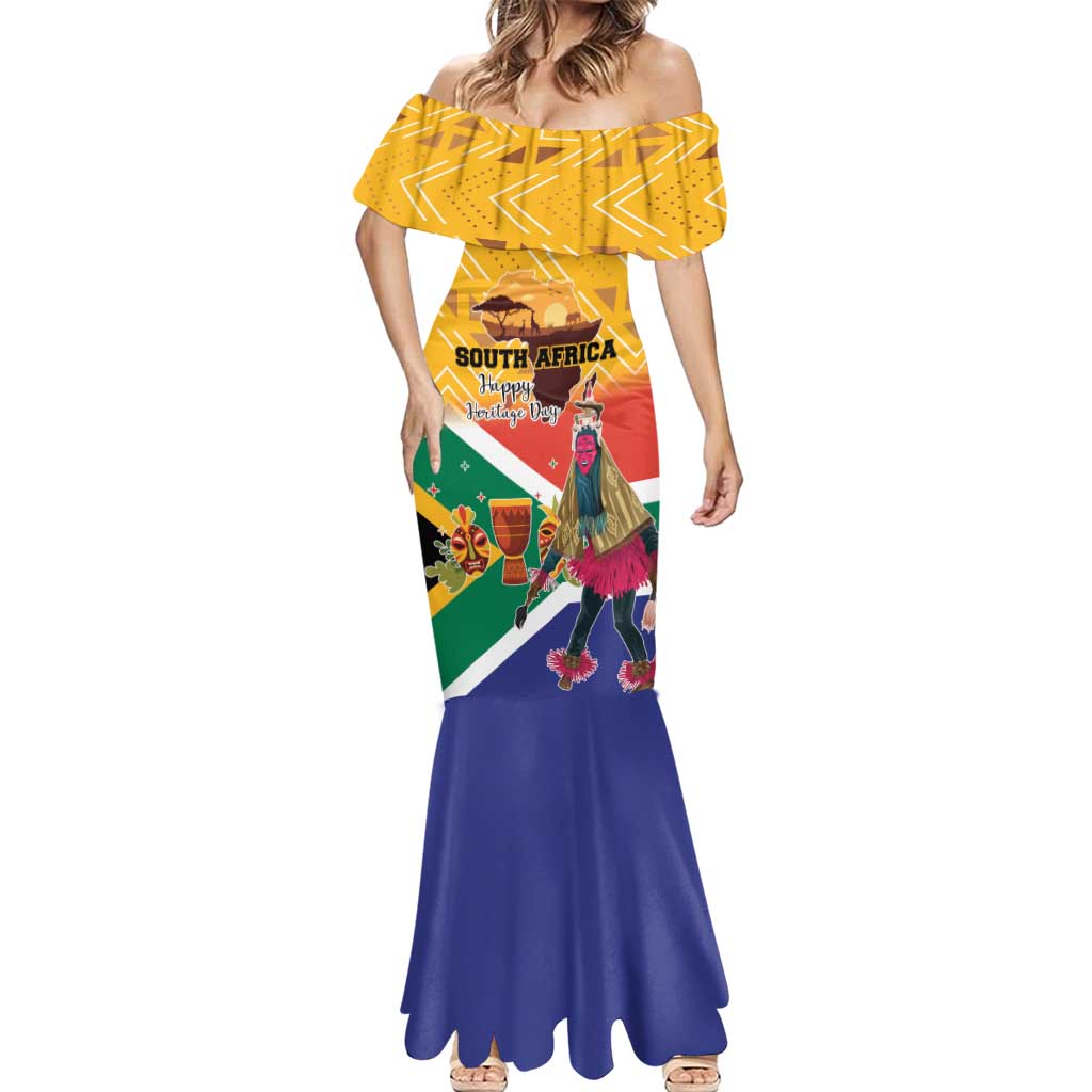 Personalized South Africa Heritage Day Mermaid Dress With Traditional Dancer - Wonder Print Shop