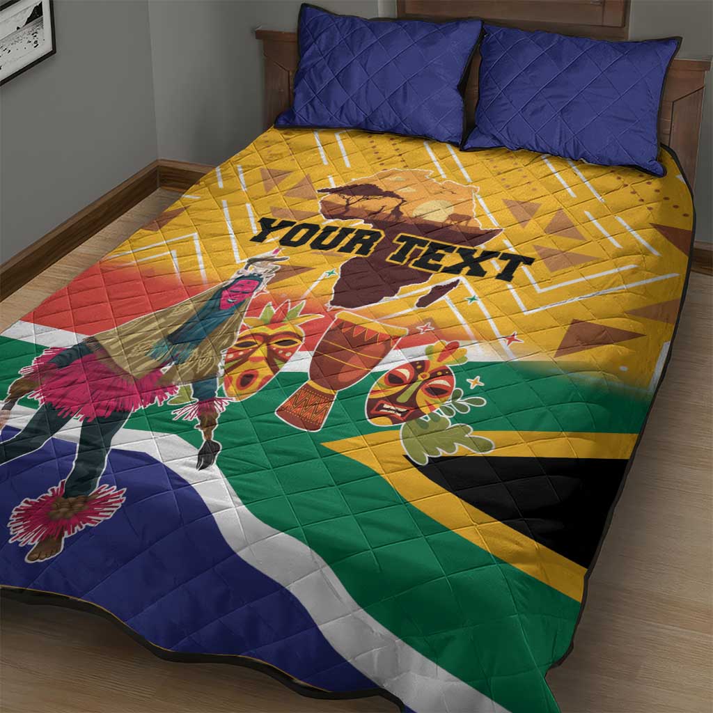 Personalized South Africa Heritage Day Quilt Bed Set With Traditional Dancer - Wonder Print Shop