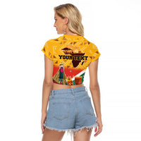 Personalized South Africa Heritage Day Raglan Cropped T Shirt With Traditional Dancer - Wonder Print Shop