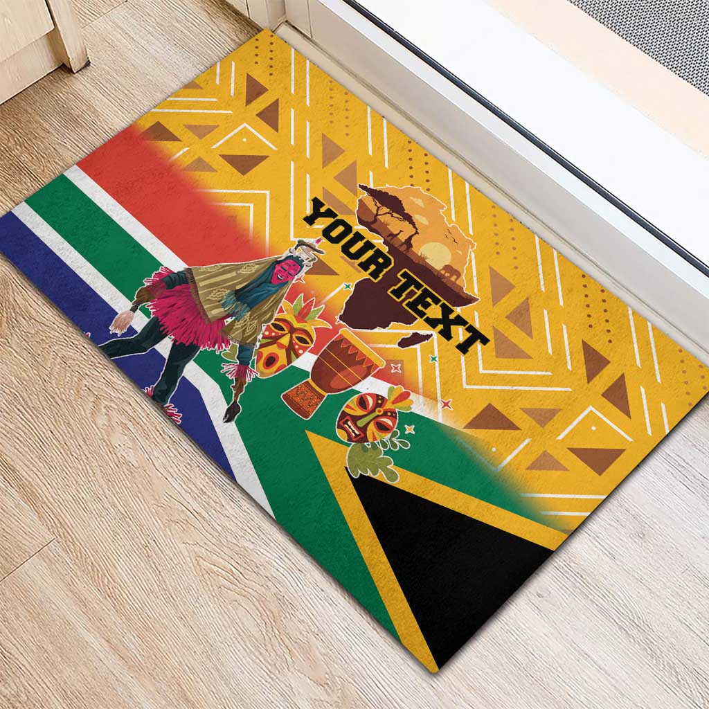 Personalized South Africa Heritage Day Rubber Doormat With Traditional Dancer - Wonder Print Shop