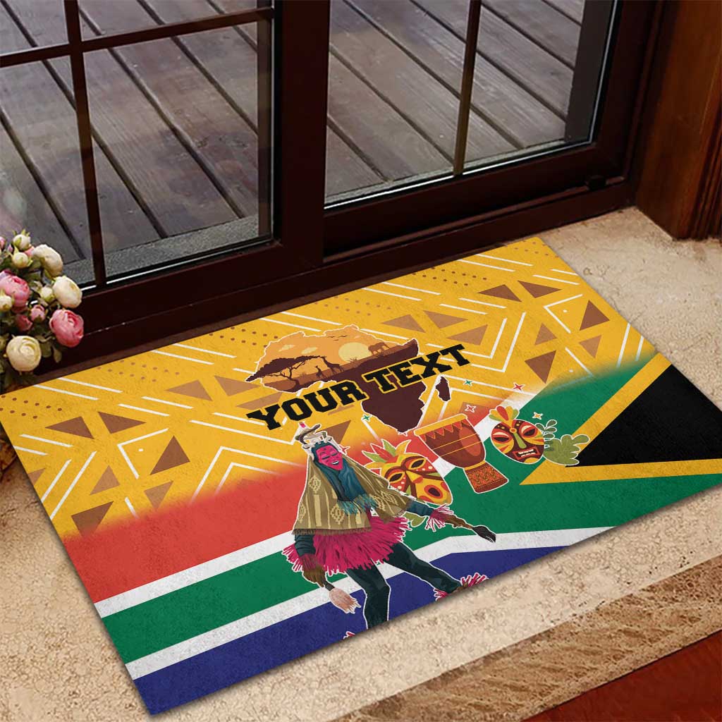 Personalized South Africa Heritage Day Rubber Doormat With Traditional Dancer - Wonder Print Shop