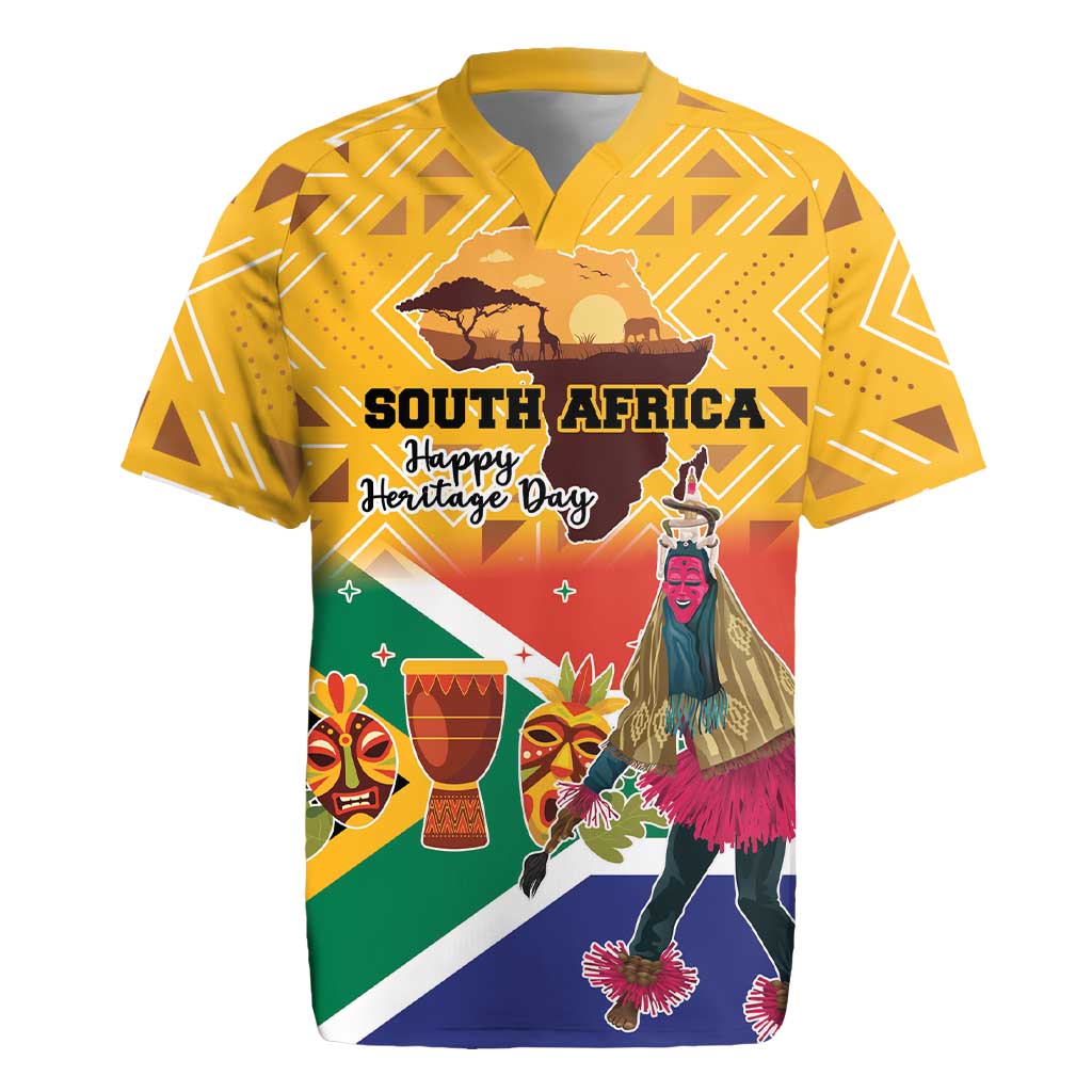 Personalized South Africa Heritage Day Rugby Jersey With Traditional Dancer - Wonder Print Shop