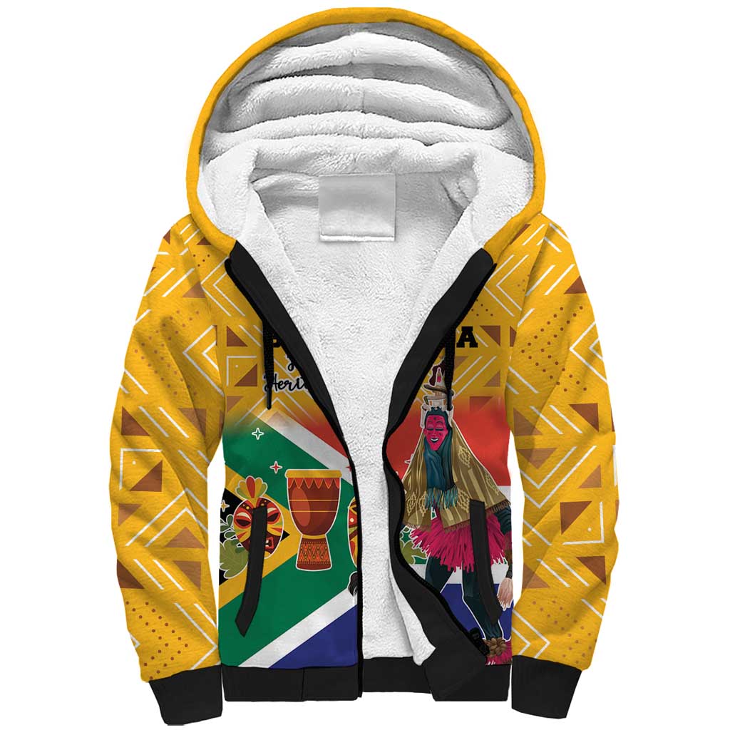 Personalized South Africa Heritage Day Sherpa Hoodie With Traditional Dancer - Wonder Print Shop