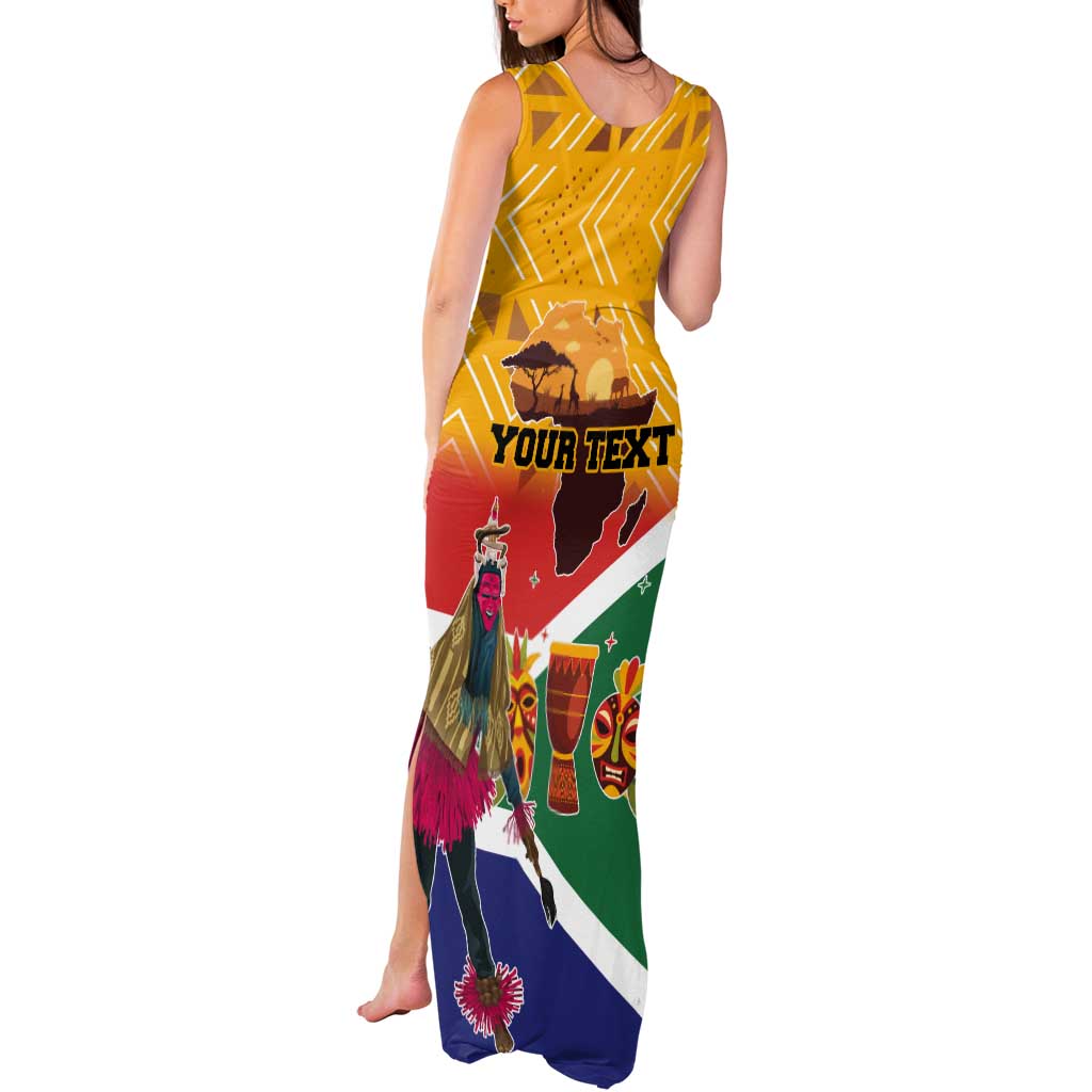 Personalized South Africa Heritage Day Tank Maxi Dress With Traditional Dancer - Wonder Print Shop