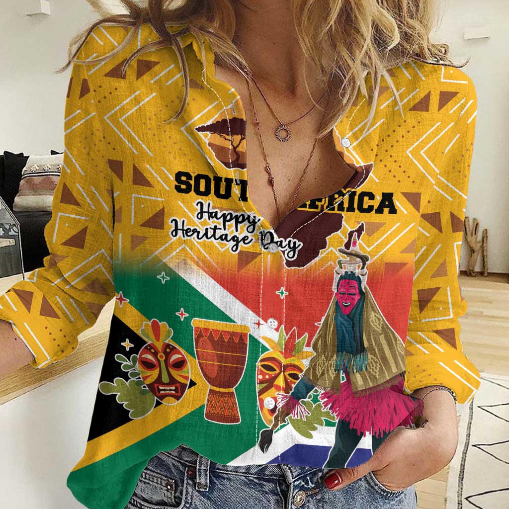 Personalized South Africa Heritage Day Women Casual Shirt With Traditional Dancer - Wonder Print Shop