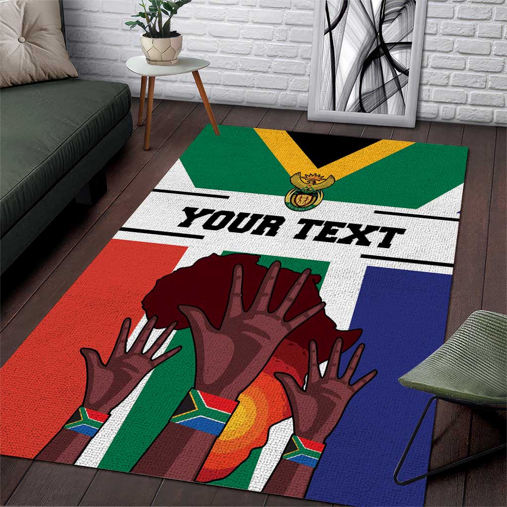 Personalized South Africa Heritage Day Area Rug Flag Style - Wonder Print Shop