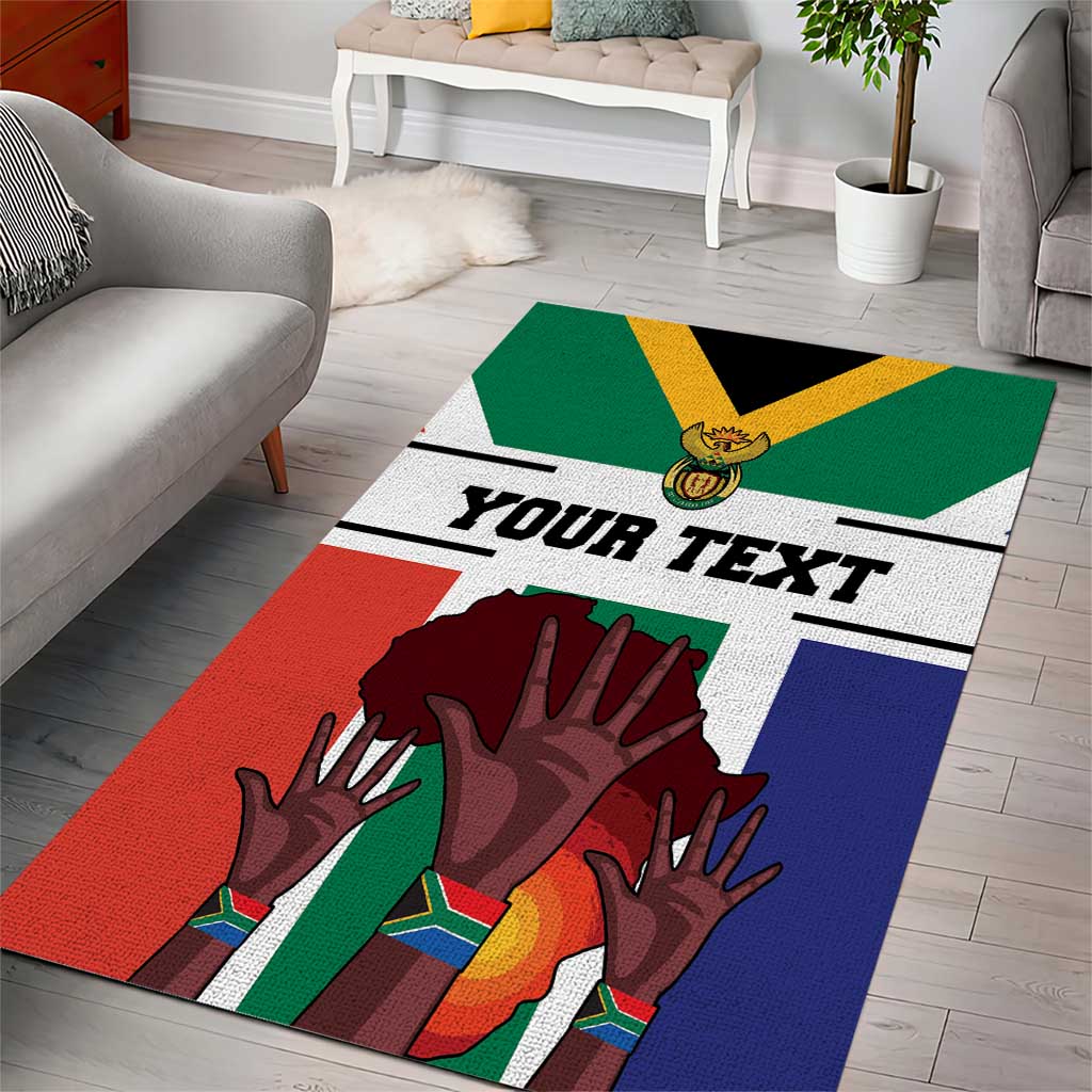 Personalized South Africa Heritage Day Area Rug Flag Style - Wonder Print Shop