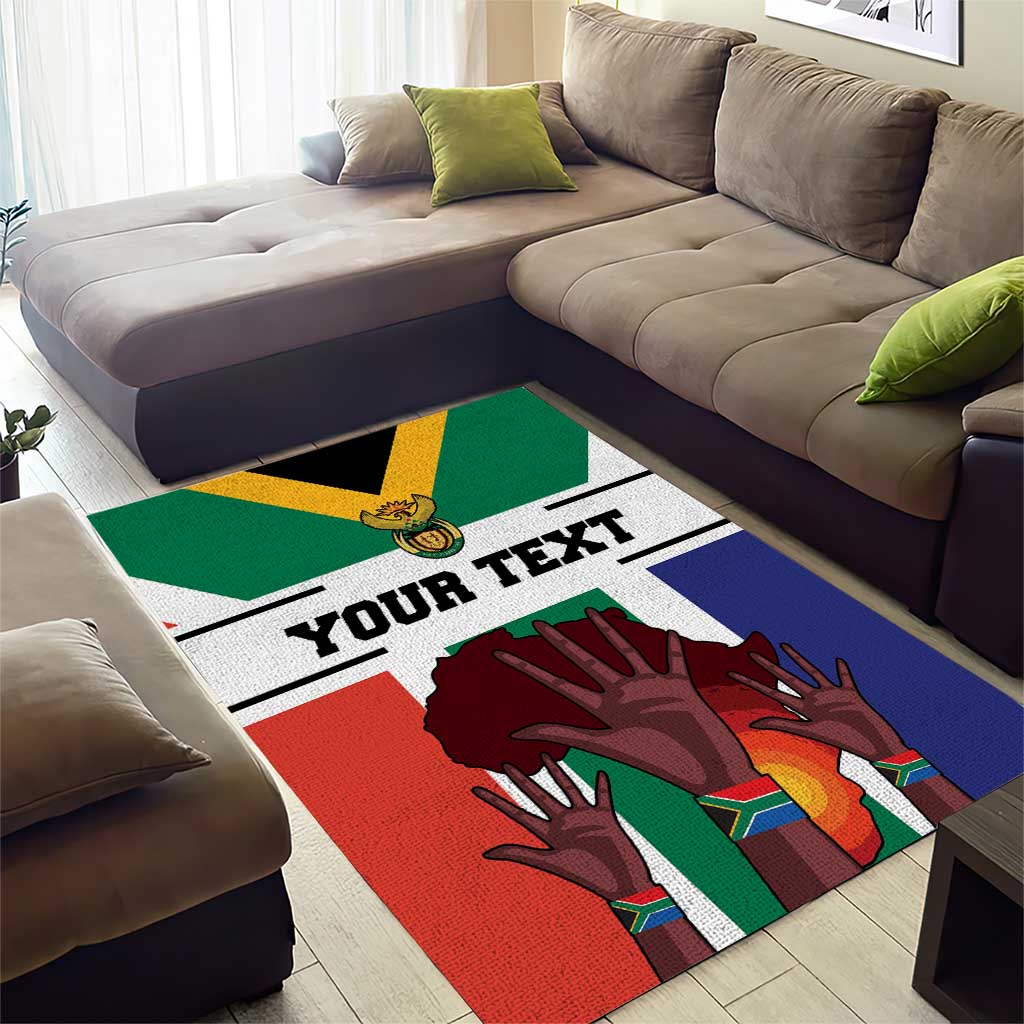 Personalized South Africa Heritage Day Area Rug Flag Style - Wonder Print Shop