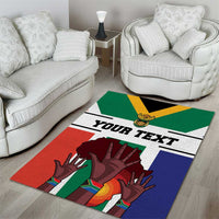Personalized South Africa Heritage Day Area Rug Flag Style - Wonder Print Shop