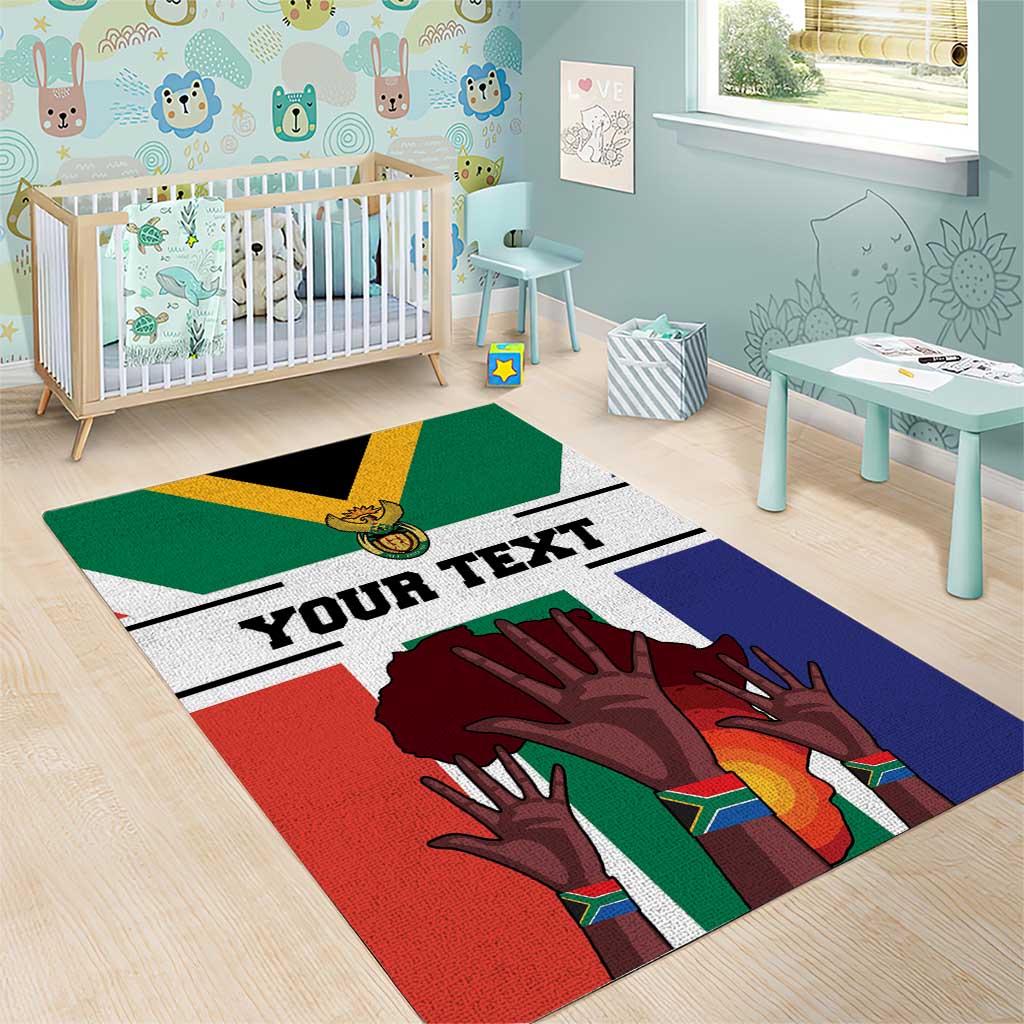 Personalized South Africa Heritage Day Area Rug Flag Style - Wonder Print Shop