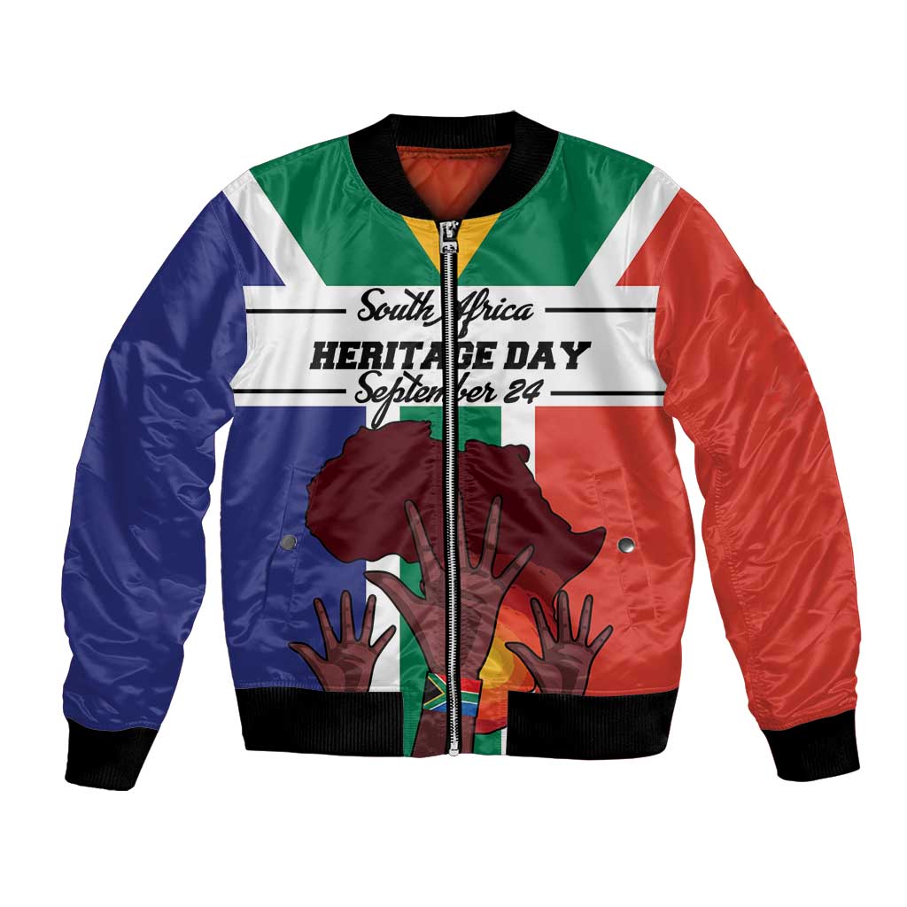 Personalized South Africa Heritage Day Bomber Jacket Flag Style - Wonder Print Shop