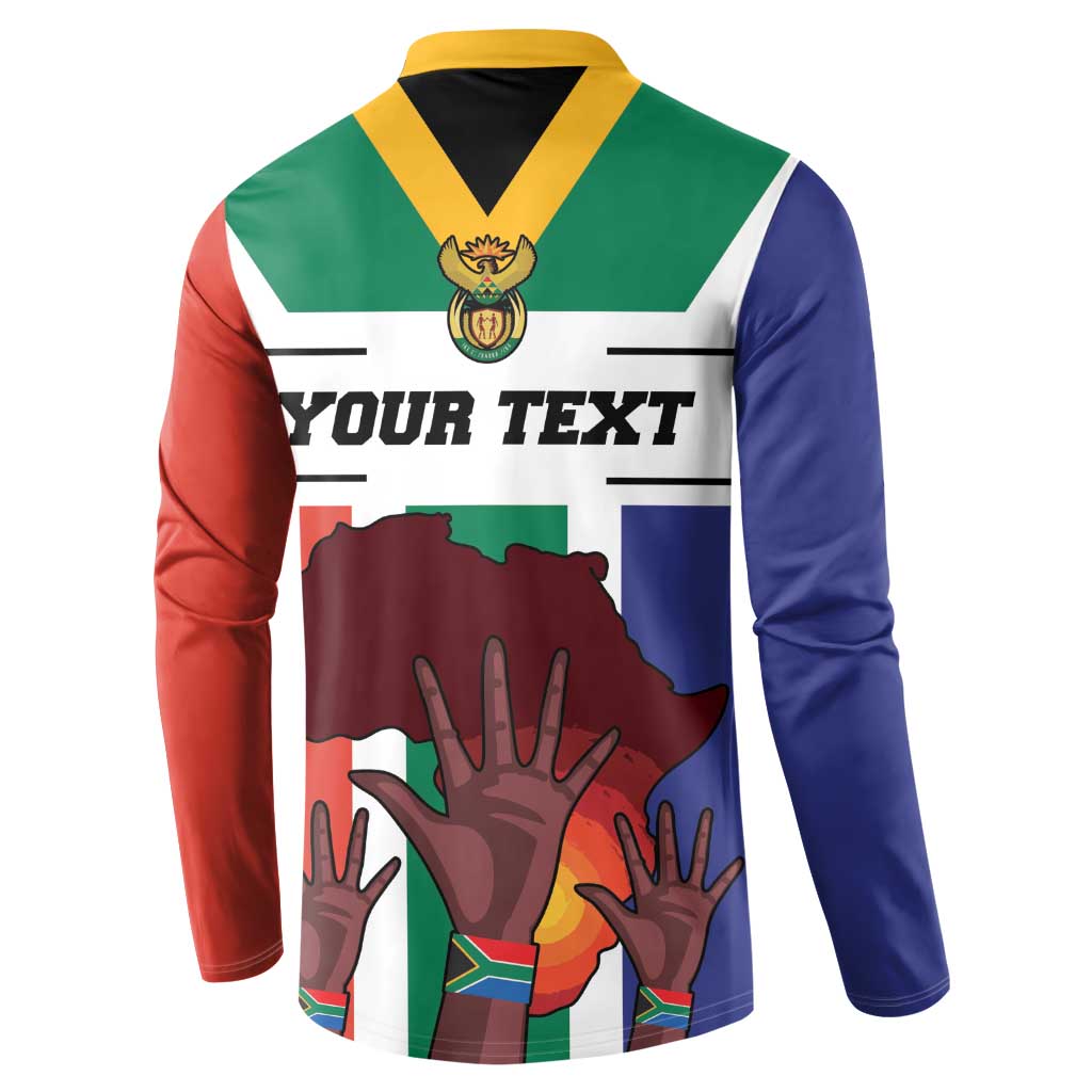 Personalized South Africa Heritage Day Button Sweatshirt Flag Style - Wonder Print Shop