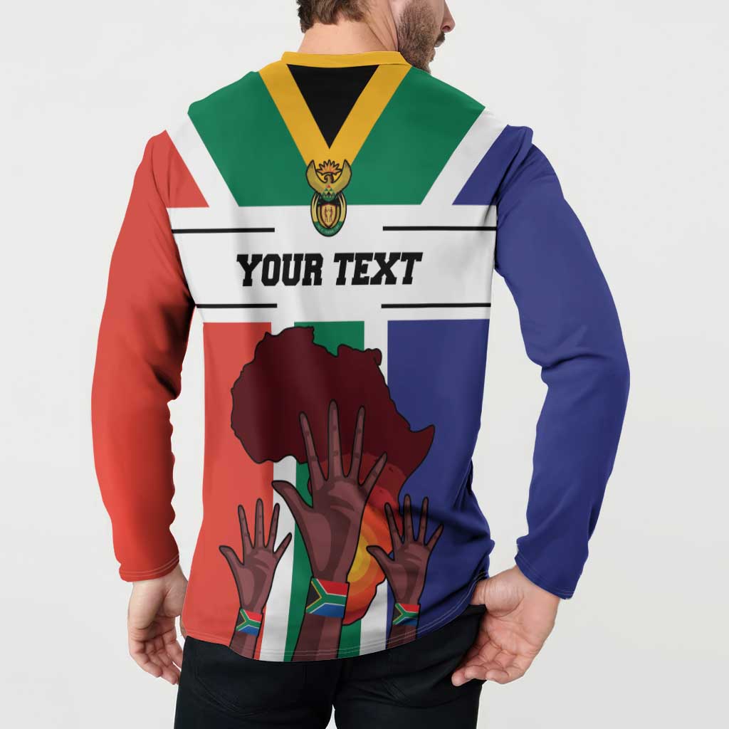 Personalized South Africa Heritage Day Button Sweatshirt Flag Style - Wonder Print Shop