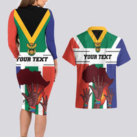 Personalized South Africa Heritage Day Couples Matching Long Sleeve Bodycon Dress and Hawaiian Shirt Flag Style - Wonder Print Shop