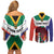Personalized South Africa Heritage Day Couples Matching Off Shoulder Short Dress and Long Sleeve Button Shirt Flag Style - Wonder Print Shop