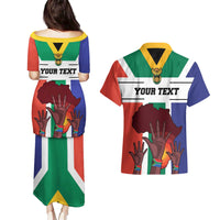 Personalized South Africa Heritage Day Couples Matching Puletasi and Hawaiian Shirt Flag Style - Wonder Print Shop