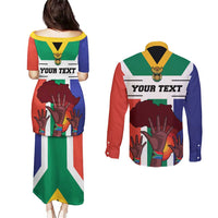 Personalized South Africa Heritage Day Couples Matching Puletasi and Long Sleeve Button Shirt Flag Style - Wonder Print Shop