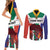 Personalized South Africa Heritage Day Couples Matching Short Sleeve Bodycon Dress and Long Sleeve Button Shirt Flag Style - Wonder Print Shop