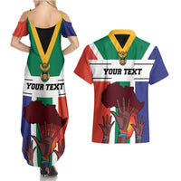 Personalized South Africa Heritage Day Couples Matching Summer Maxi Dress and Hawaiian Shirt Flag Style - Wonder Print Shop
