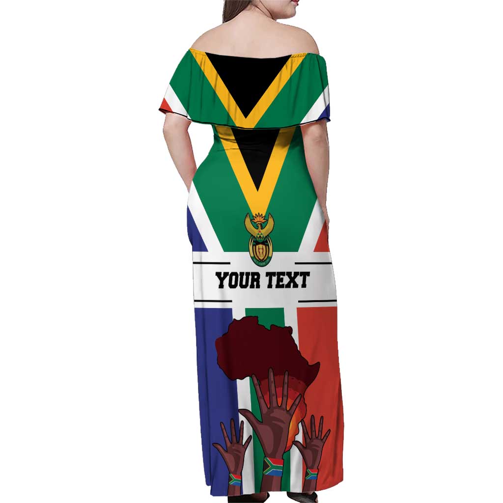 Personalized South Africa Heritage Day Family Matching Off Shoulder Maxi Dress and Hawaiian Shirt Flag Style - Wonder Print Shop