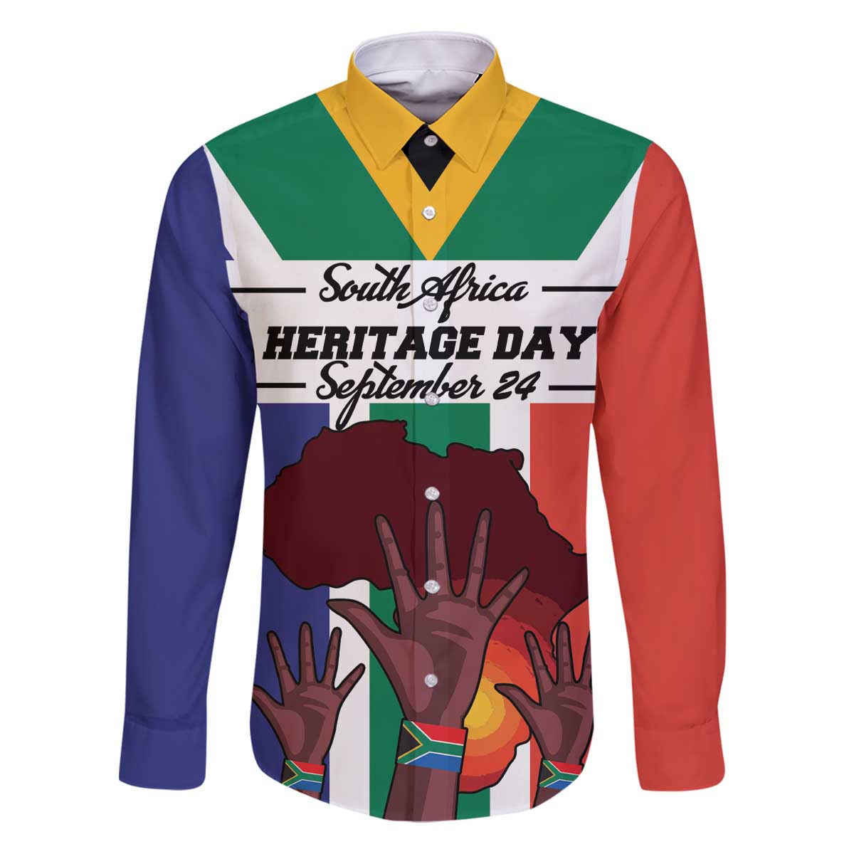 Personalized South Africa Heritage Day Family Matching Puletasi and Hawaiian Shirt Flag Style - Wonder Print Shop