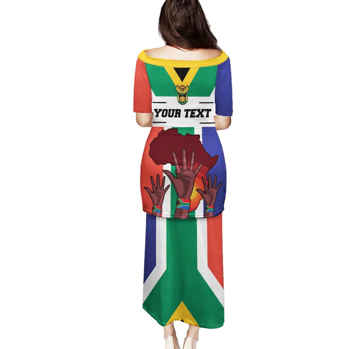 Personalized South Africa Heritage Day Family Matching Puletasi and Hawaiian Shirt Flag Style - Wonder Print Shop