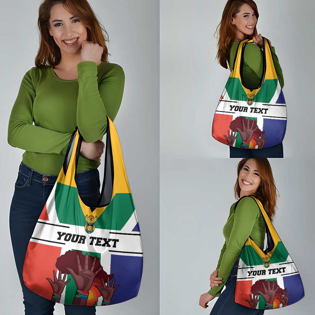 Personalized South Africa Heritage Day Grocery Bag Flag Style
