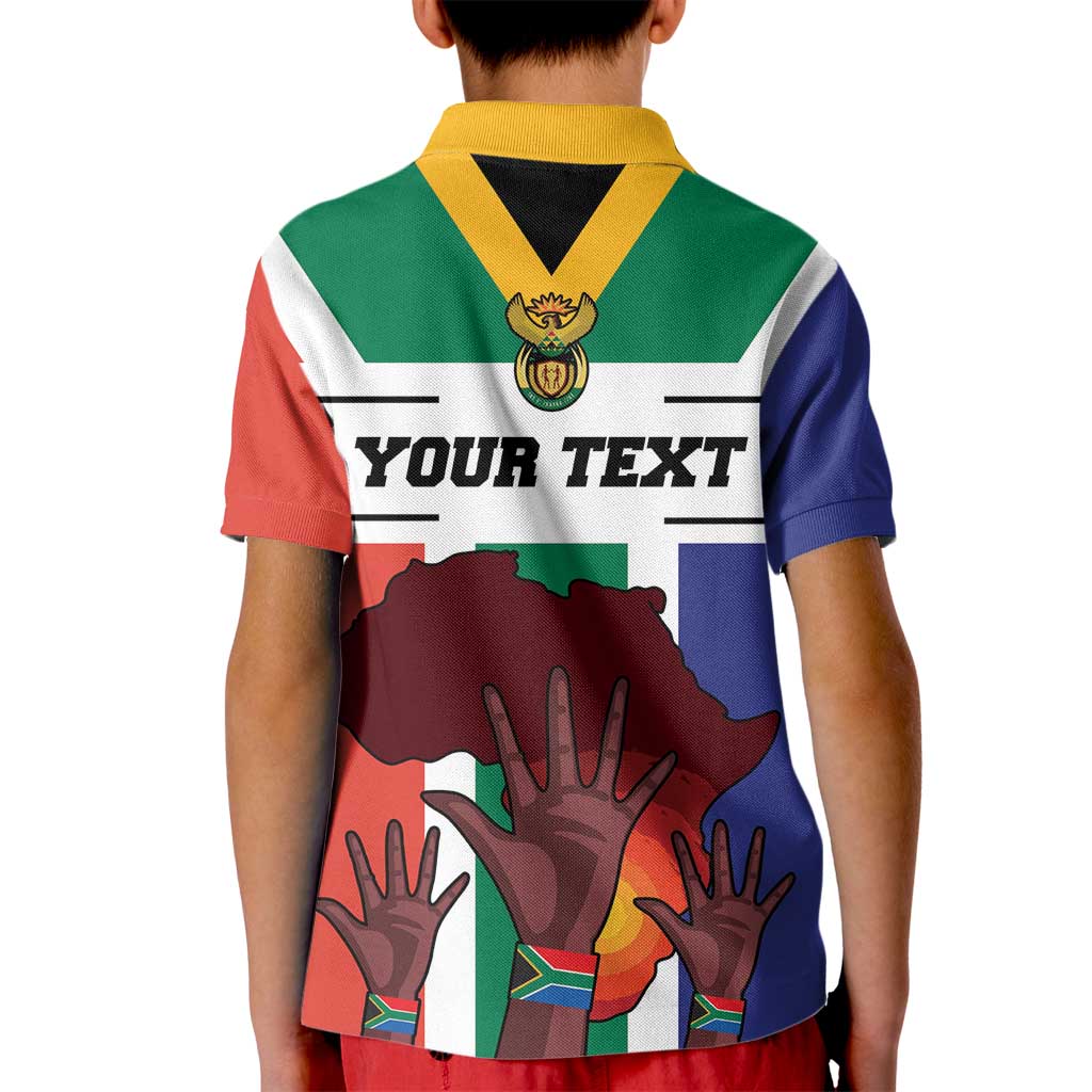 Personalized South Africa Heritage Day Kid Polo Shirt Flag Style - Wonder Print Shop