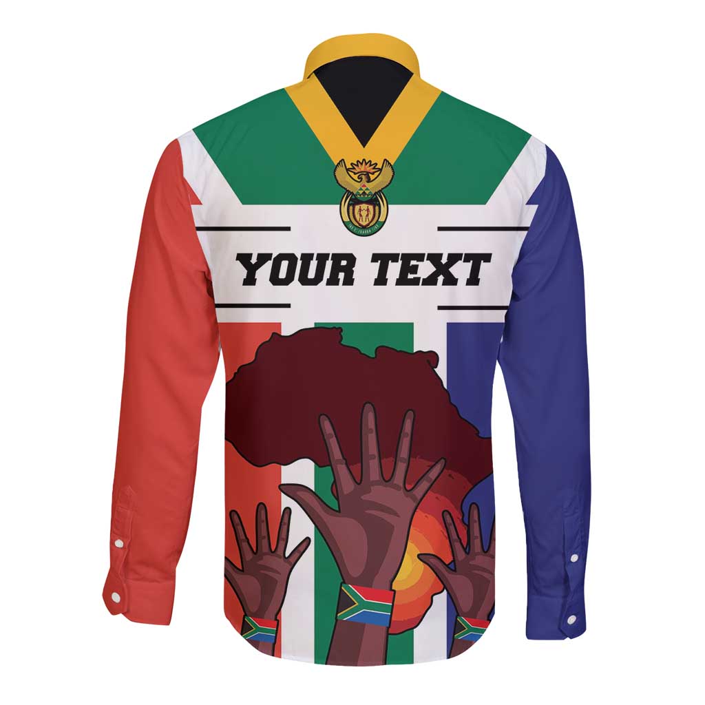 Personalized South Africa Heritage Day Long Sleeve Button Shirt Flag Style - Wonder Print Shop