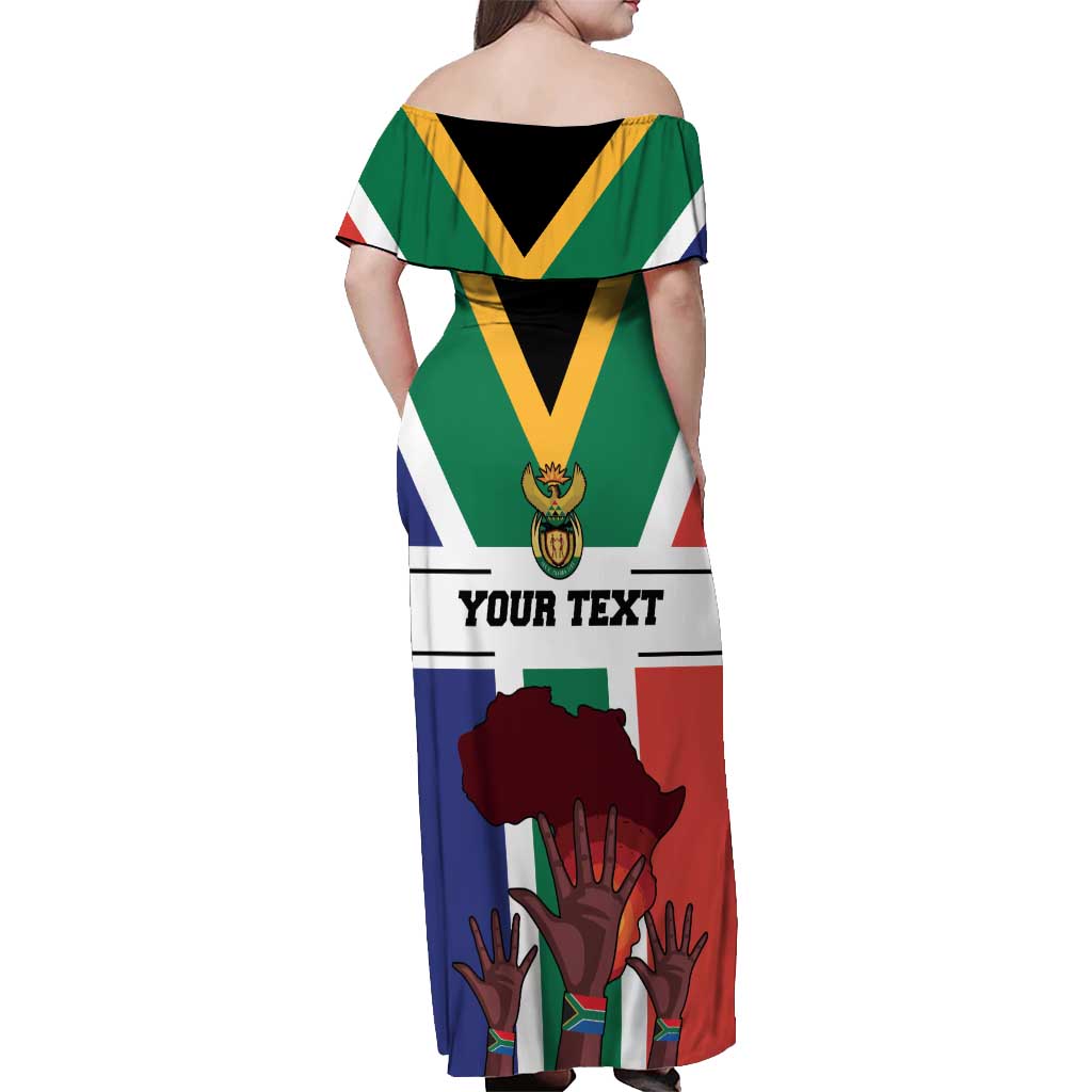 Personalized South Africa Heritage Day Off Shoulder Maxi Dress Flag Style - Wonder Print Shop