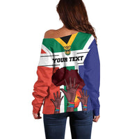 Personalized South Africa Heritage Day Off Shoulder Sweater Flag Style - Wonder Print Shop