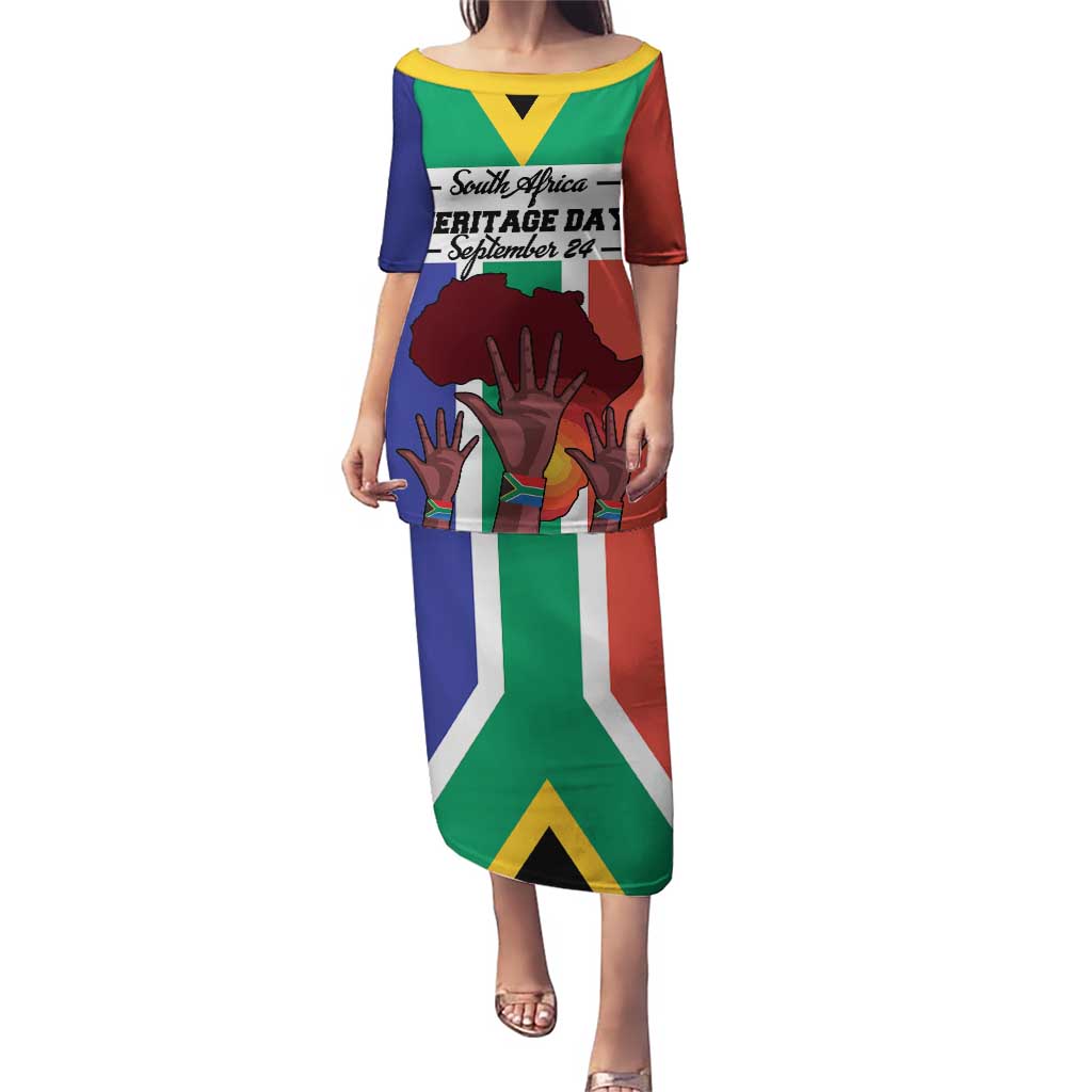 Personalized South Africa Heritage Day Puletasi Flag Style - Wonder Print Shop