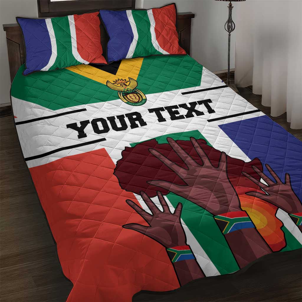 Personalized South Africa Heritage Day Quilt Bed Set Flag Style - Wonder Print Shop