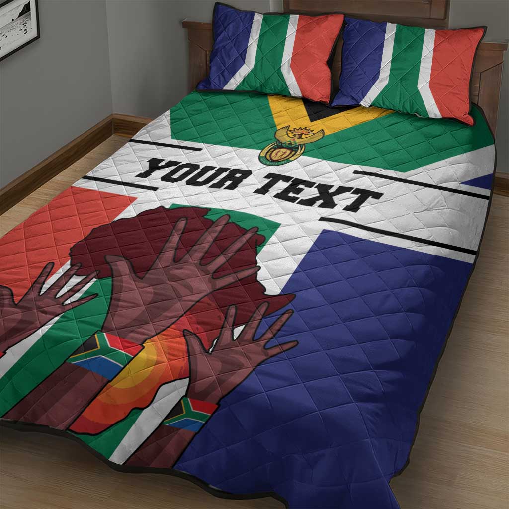 Personalized South Africa Heritage Day Quilt Bed Set Flag Style - Wonder Print Shop