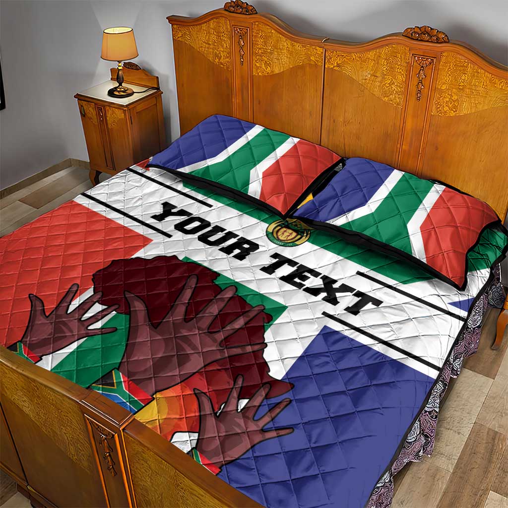 Personalized South Africa Heritage Day Quilt Bed Set Flag Style - Wonder Print Shop