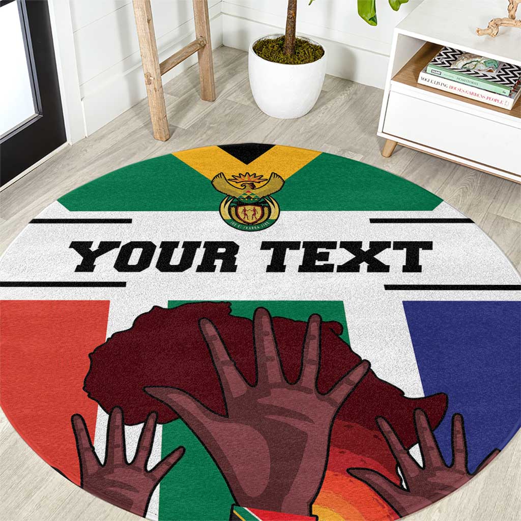 Personalized South Africa Heritage Day Round Carpet Flag Style