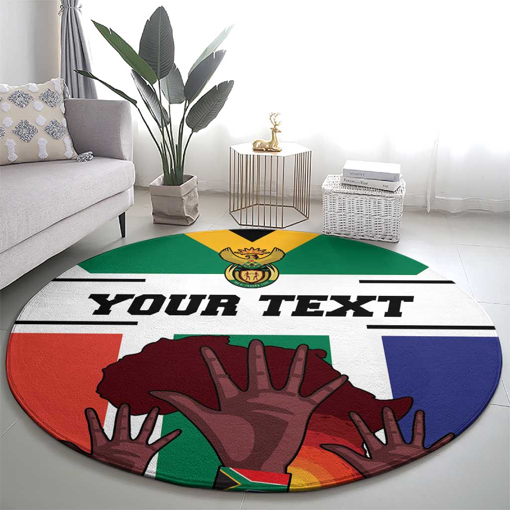 Personalized South Africa Heritage Day Round Carpet Flag Style