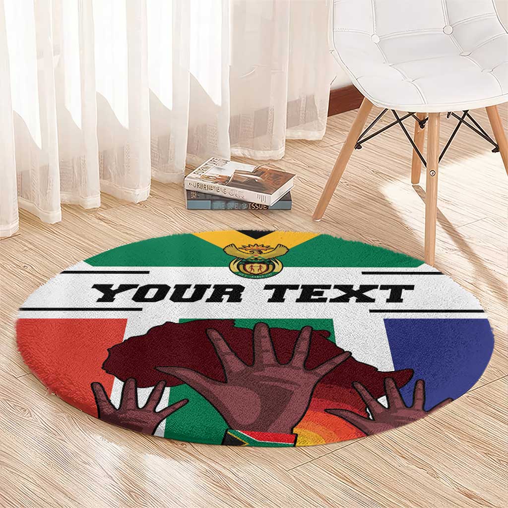 Personalized South Africa Heritage Day Round Carpet Flag Style