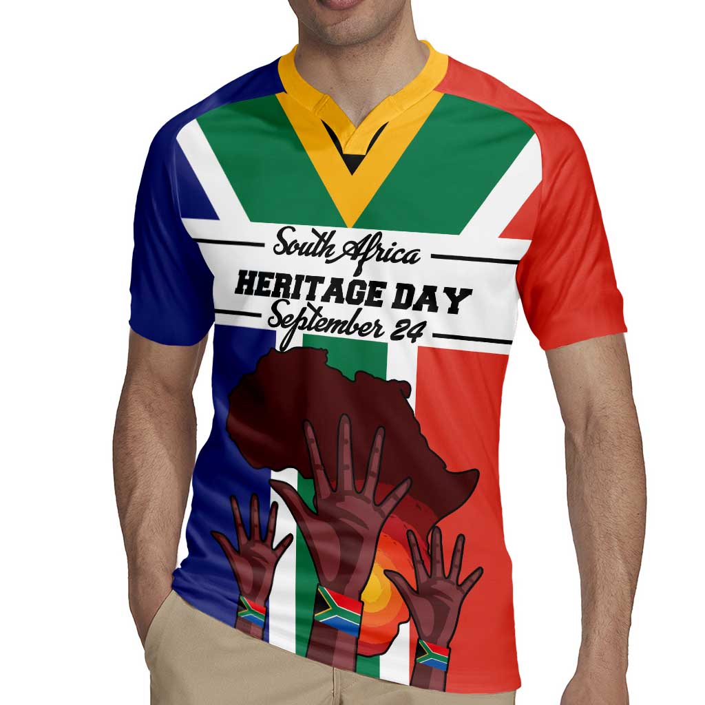 Personalized South Africa Heritage Day Rugby Jersey Flag Style - Wonder Print Shop