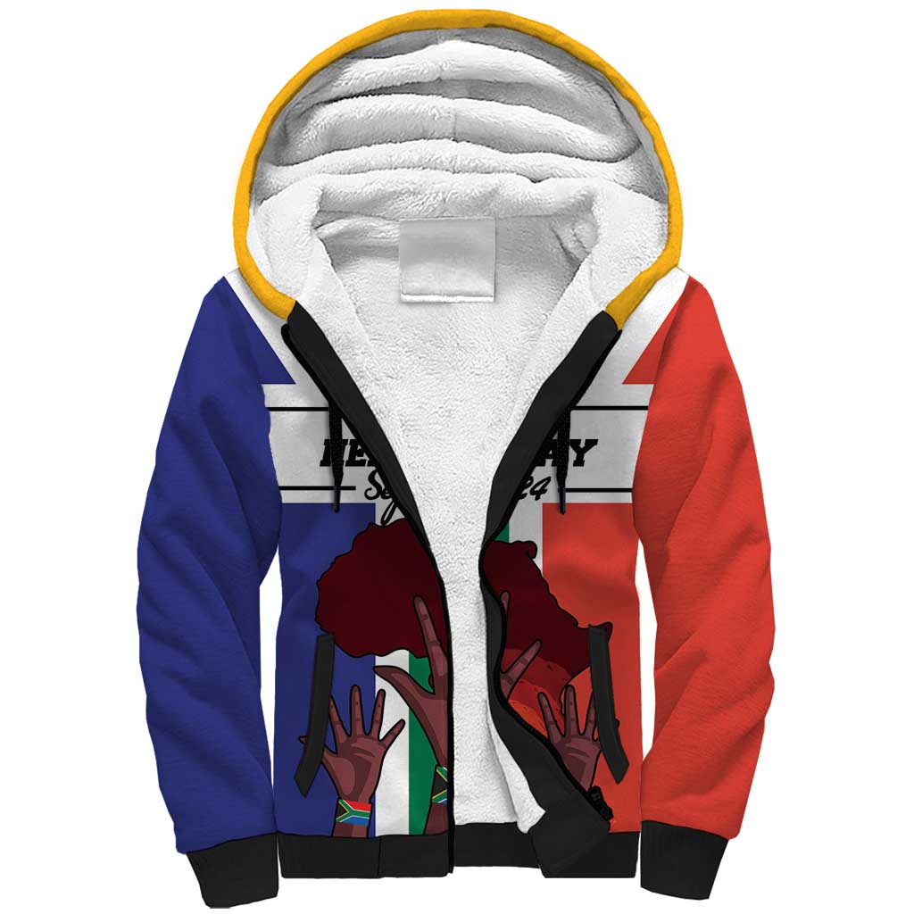 Personalized South Africa Heritage Day Sherpa Hoodie Flag Style - Wonder Print Shop