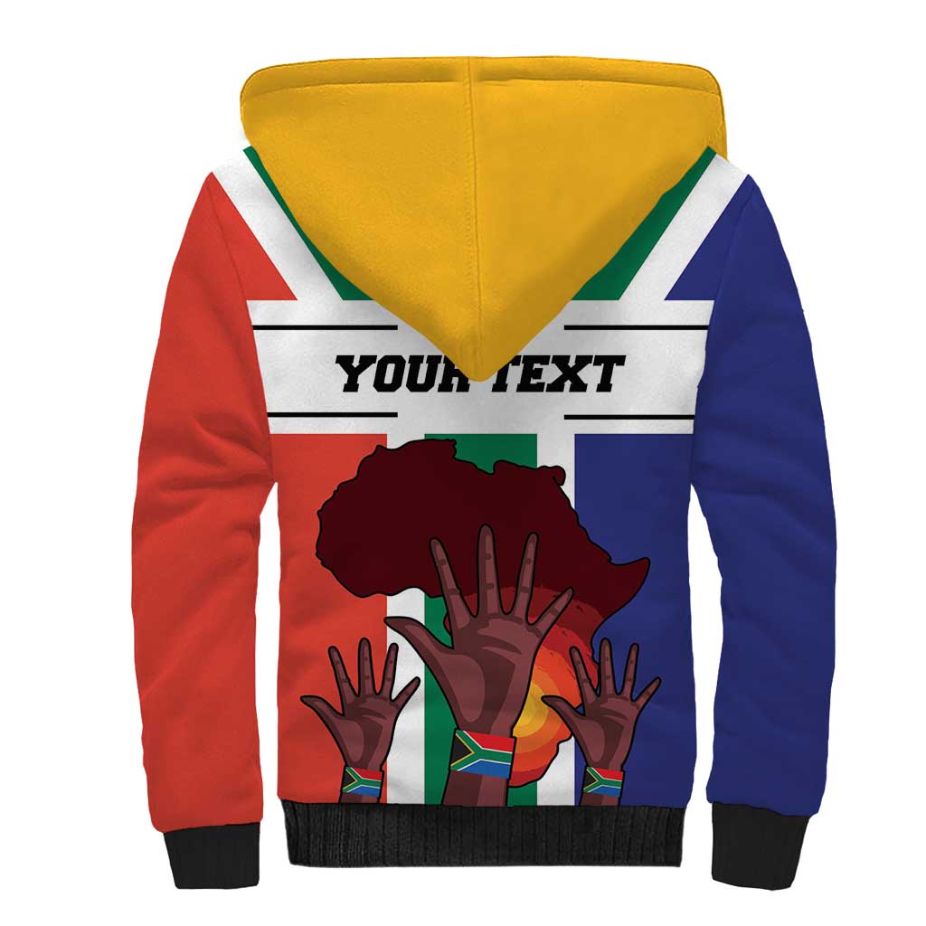 Personalized South Africa Heritage Day Sherpa Hoodie Flag Style - Wonder Print Shop